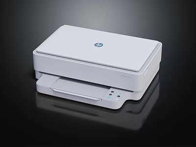 HP White Office Printer Modern Compact Design With Control Panel For Home Use 3d model