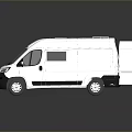 minibus minivan driverless bus school bus van box car 3d model