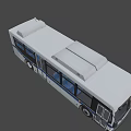 Modern City Bus With White Body Blue Stripe Design And Multiple Doors For Urban Transport