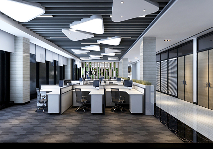 Modern public office area Open office area 3d model