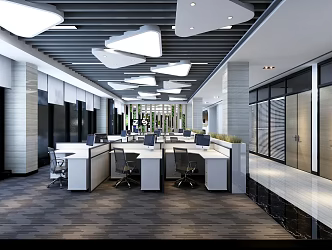 Modern public office area Open office area 3d model