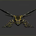 Realistic Mechanical Bee With Yellow Black Stripes And Metallic Wings Design