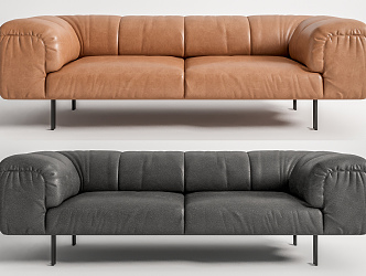 Leather double sofa Modern double sofa 3d model