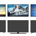 Multiple TVs Displaying Various Scenes And Grey Screens In On Off States