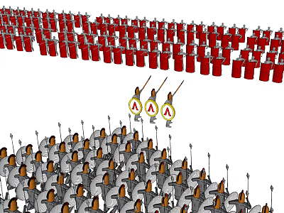 European-style military figures 3d model