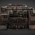 Industrial Mechanical Equipment With Complex Metal Pipes Gears And Gray Brown Structure