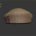 Brown Felt Beret Hat With Black Trim And Decorative Buttons Fashion Accessory