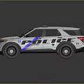 White Police Utility Vehicle With Roof Lights SUV Design And Body Lettering