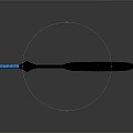 3D Rendered Fantasy Battle Axe With Blue Glowing Handle And Spiked Head
