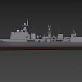 Modern Gray Warship With Hull Number 115 And Radar Systems On Deck