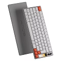 Durable Mechanical Keyboard with White Orange Keycaps and Ergonomic Knob Design Layout 3d model