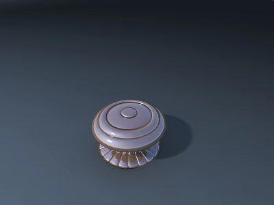 Modern Circular Door Handle With Decorative Rings And Sleek Metal Finish For Home Doors 3d model