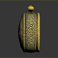 Vintage Decorative Table Clock Ornament Set With Ornate Golden Details And Round Shape