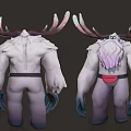 Vibrant Characters And Creatures Models Featuring Male Character Green Humanoid Horned Creatures And Small Animal