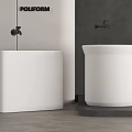 Poliform Modern White Square And Round Bathtub Design In Bathroom Interior