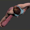 Woman in Blue Sports Bra and Pink Leggings Doing Yoga Pose Standing on One Leg