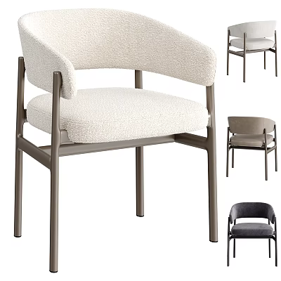 Modern Minimalist Accent Chair With Upholstered Fabric Seat Metal Frame And Multiple Color Options 3d model