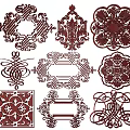New Chinese Style Flower Lattice Window Carved Hollow Carved Window Corner Carved Gypsum Line Carved Window Pattern Carved 3d model