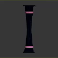 Elegant Deep Blue Decorative Column With Golden Rings And Smooth Design