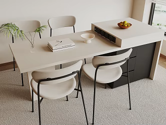Modern Dining Table and Chair 3d model