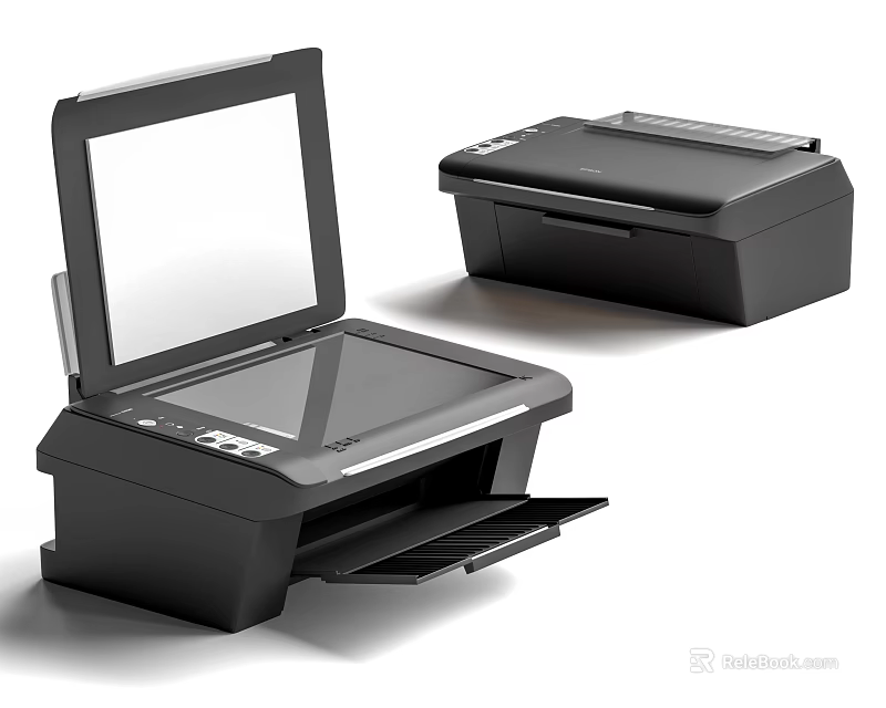 Black Multifunction Printers With Scanner And Compact Design For Office Use 3d model 