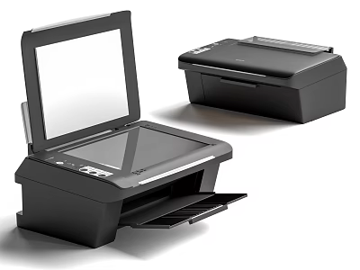 Black Multifunction Printers With Scanner And Compact Design For Office Use 3d model