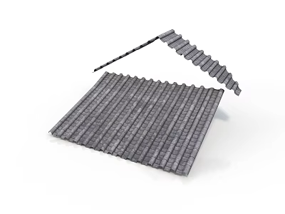 Corrugated Metal Roofing Panels Flat And Curved For Architectural Construction Projects 3d model