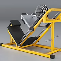 Professional Strength Training Gym Equipment With Yellow Frame Black Padded Seat And Weight Plates
