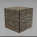 Wooden Texture Stone Cube With Natural Brown Orange Tones And Solid Structure 3d model