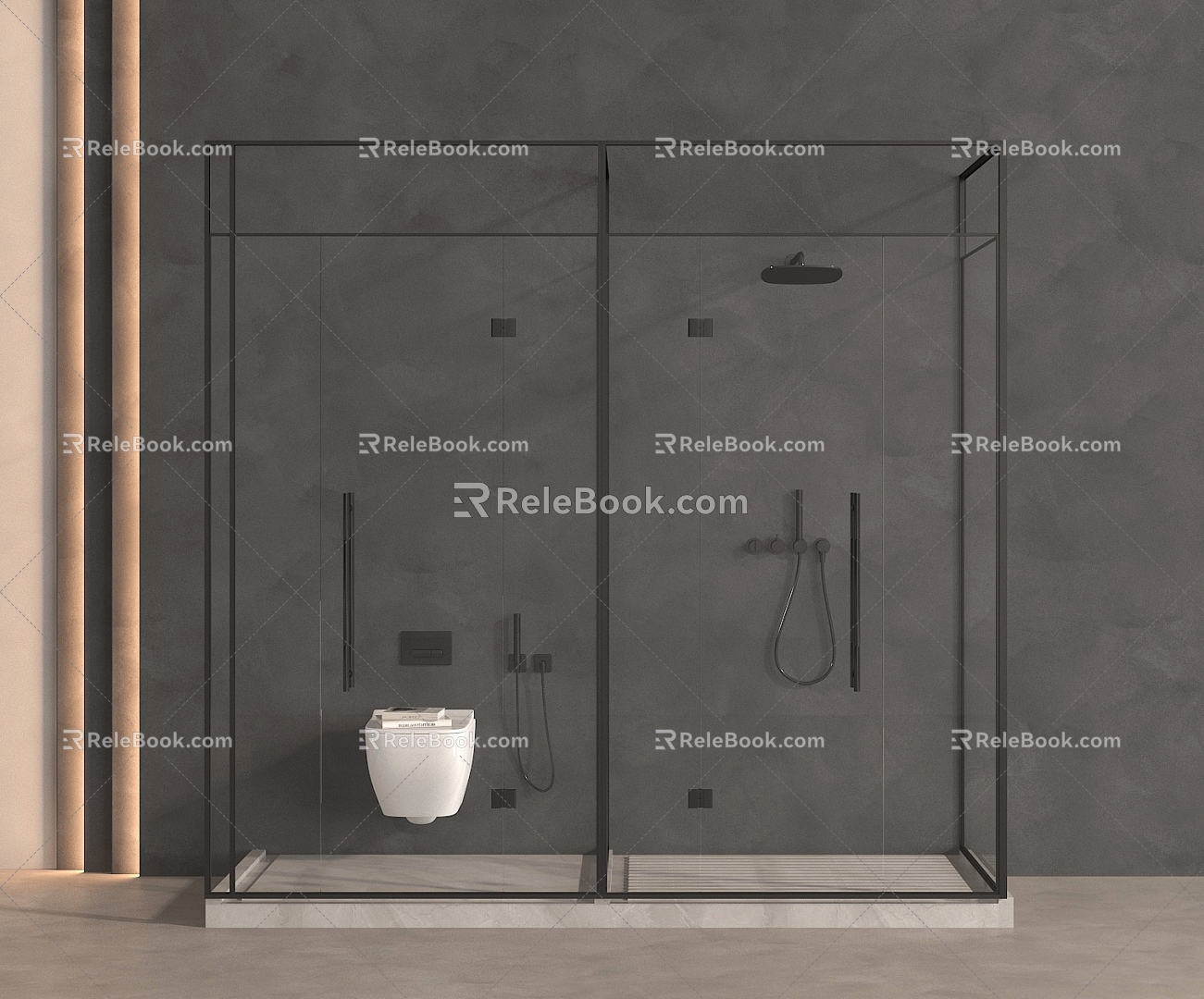 Modern Shower Shower Toilet 3d model