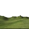 Serene Park Landscape With Green Rolling Hills And Open White Sky