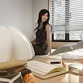 Tatami Bedroom Interior Design With Window Blinds Notebook Pen Basketball And Lamp