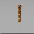 Carved Wooden Cylindrical Column With Intricate Patterns Decorative Top And Base 3d model