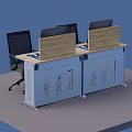 Modern Computer Lab Classroom With Ergonomic Desks Computers And Learning Workstations Setup 3d model