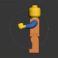 Lego Minifigure With Yellow Head Blue Arms And Orange Torso Legs