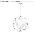 Modern Spherical Chandelier With Metal Frame And Candle Bulbs For Interior Decor