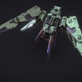 Detailed Futuristic Sci Fi Mechanical Structure With Green Purple Metallic Design
