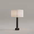 Modern Table Lamp With White Fabric Shade And Black Cylindrical Base 3d model