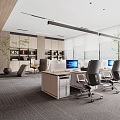 Modern public office area 3d model