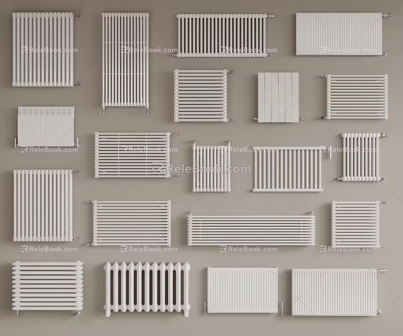 Modern heater radiator fin 3d model