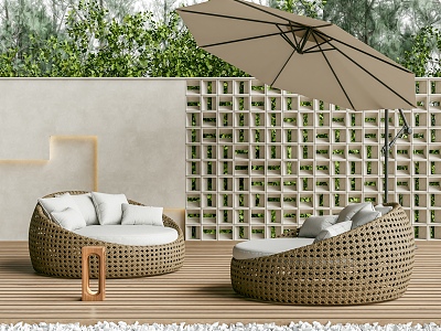 St Martin Outdoor Single Sofa Outdoor Rattan Sofa Sunshade model