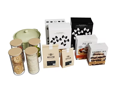 Decorative Ornament Set with Various Shapes Boxes and Jars for Home Decoration 3d model