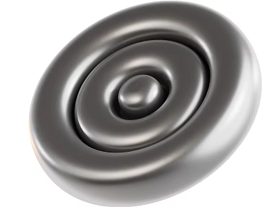 Industrial Circular Metal Mechanical Component With Concentric Rings And Smooth Surface 3d model