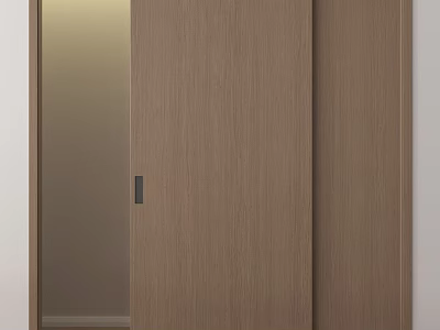 Modern Wooden Double Doors With Smooth Surface And Interior Design 3d model