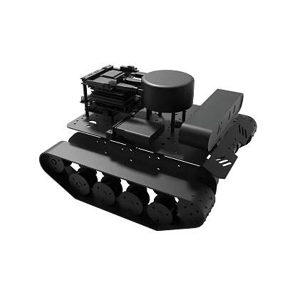 Tracked Tank Toy Stainless Steel Black Painted Metal Tech Toy Experimental Tech Toy Tank Metal Toy Stainless Steel Metal Toy 3d model