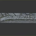 Rustic Natural Stone Slab Pathway With Green Grass Growing Between Slabs