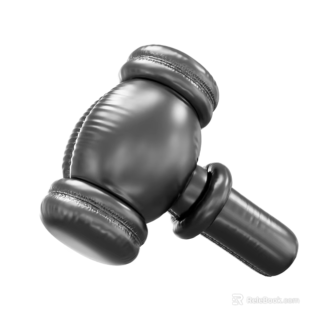 Black Leather Hammer Decorative Ornament Set With Stitching Design For Home Decor 3d model 