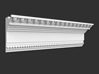 Decorative White Architectural Component Featuring Multi layered Structure And Circular Ornaments 3d model