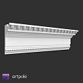 Decorative White Architectural Component Featuring Multi layered Structure And Circular Ornaments