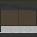 Covered Station With Ornate Metal Railings Glass Roof Concrete Base And Tile Floor
